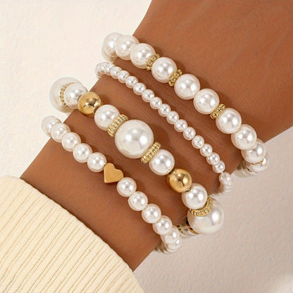 Elegant Pearl Harmony Bracelet Set