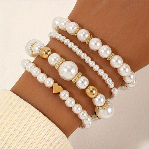 Elegant Pearl Harmony Bracelet Set