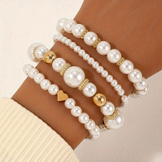 Elegant Pearl Harmony Bracelet Set