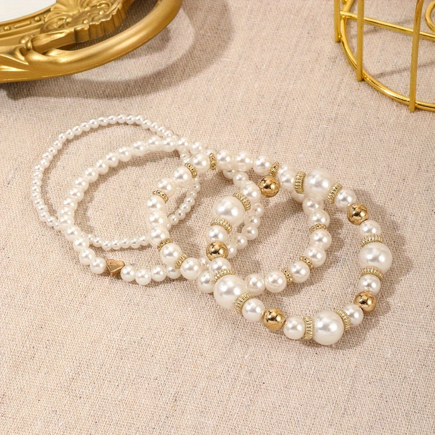 Elegant Pearl Harmony Bracelet Set