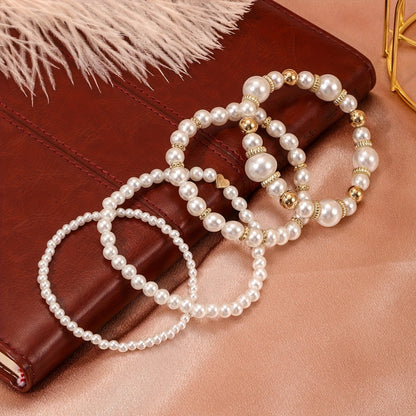 Elegant Pearl Harmony Bracelet Set