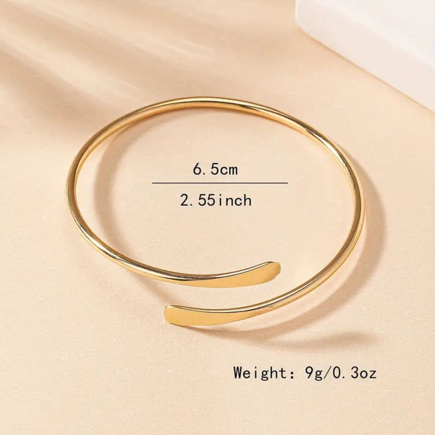 Elegant Slim Gold Metal Bracelet
