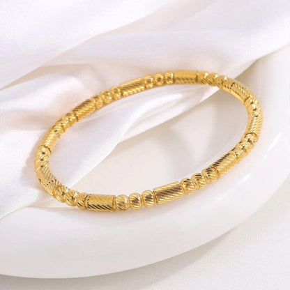 Elegant Textured Bead Bangle Bracelet