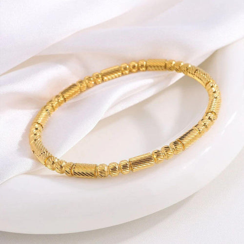 Elegant Textured Bead Bangle Bracelet