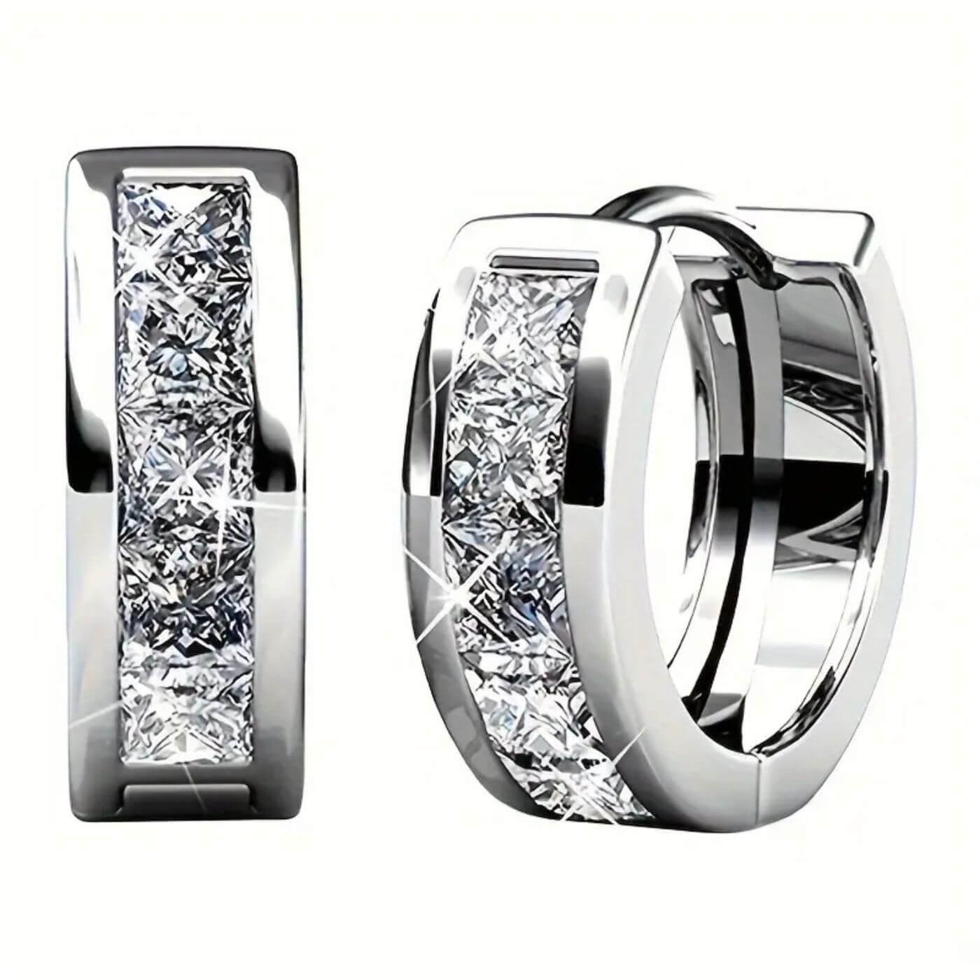 Elegant Zircon Square Edge Earrings