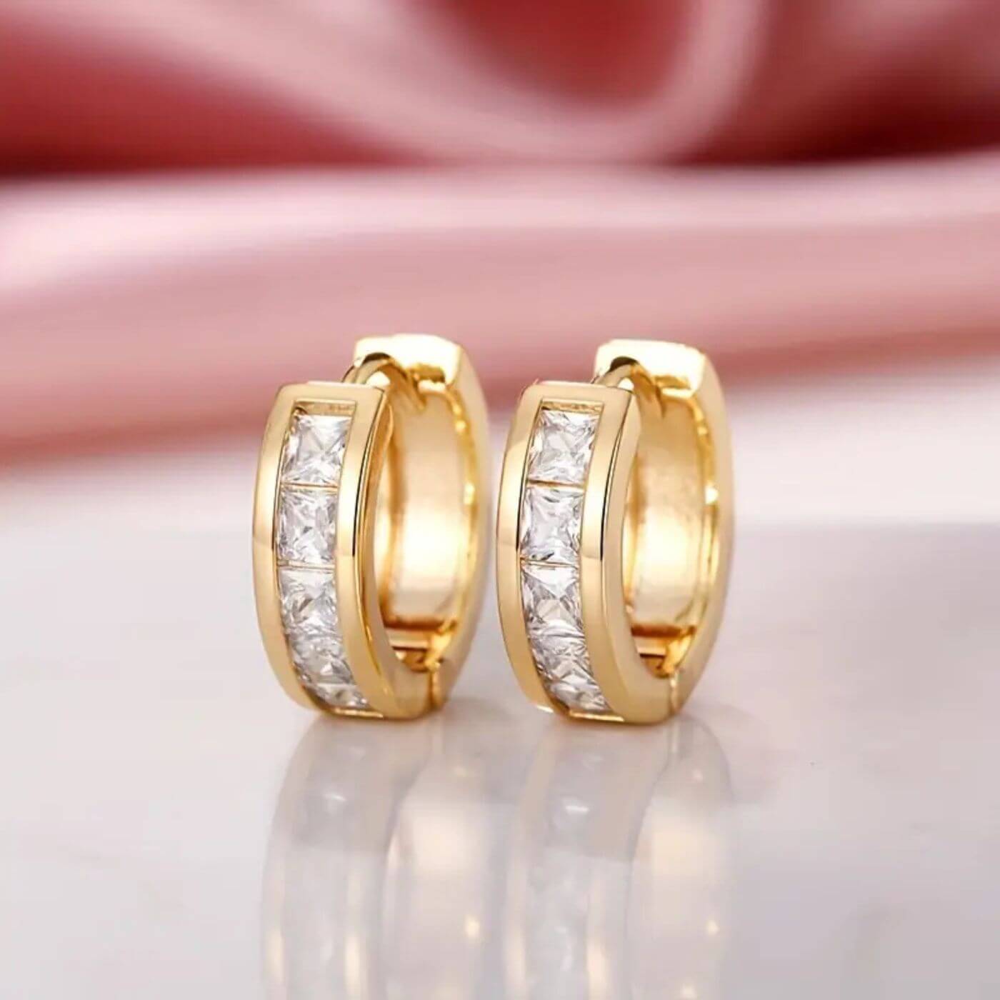 Elegant Zircon Square Edge Earrings