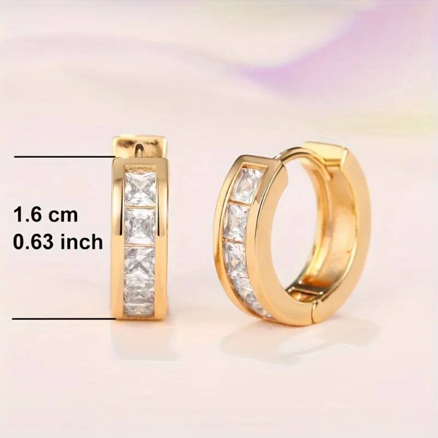 Elegant Zircon Square Edge Earrings