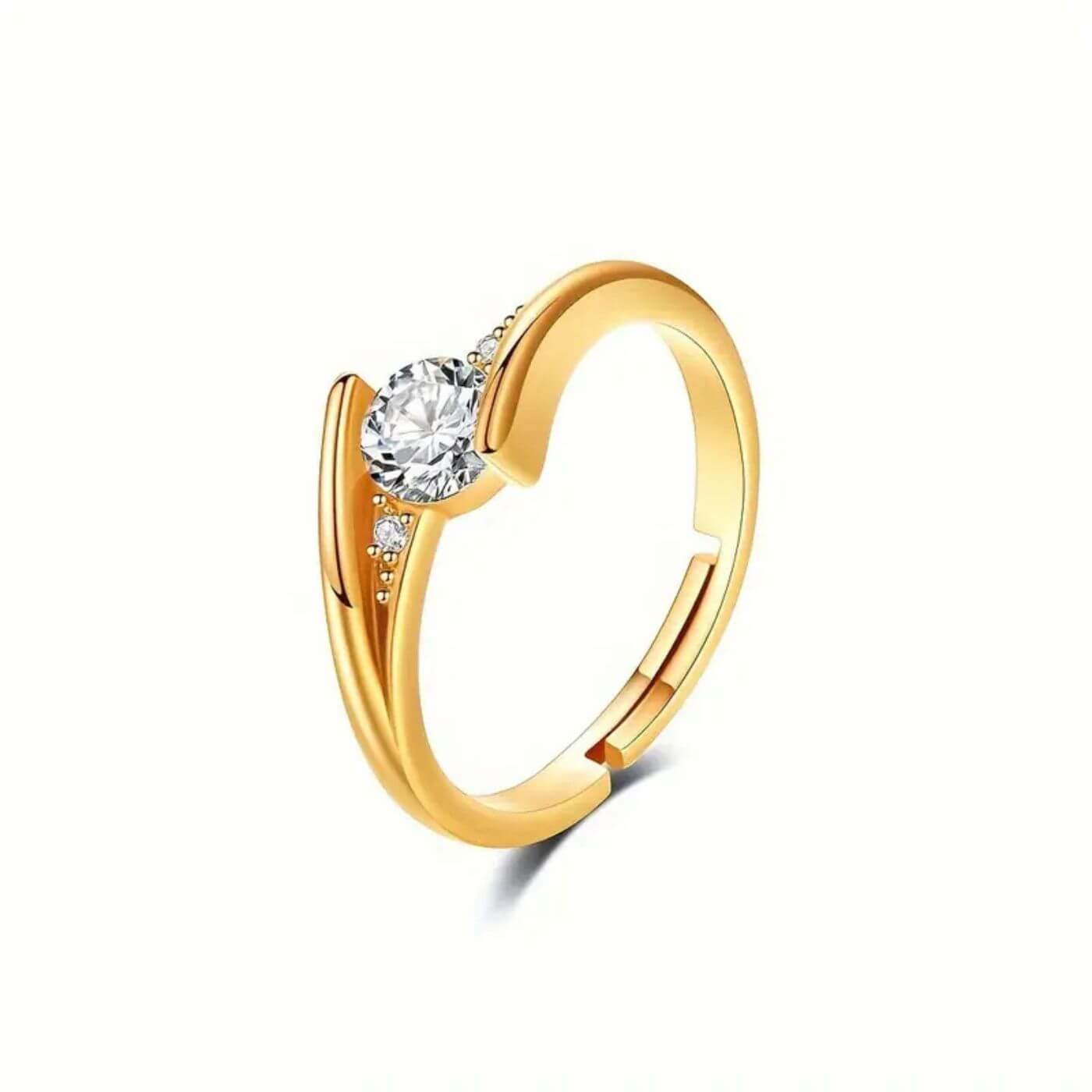Elegant Zirconia Adjustable Open Ring