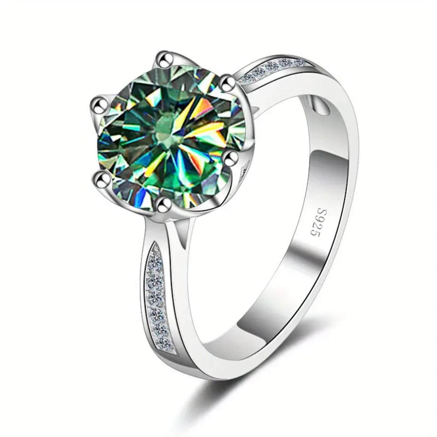 Elegant Zirconia Six-Claw Solitaire Ring