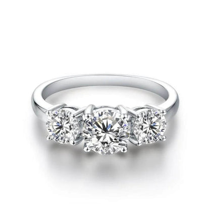 Elegant Zirconia Trilogy Ring