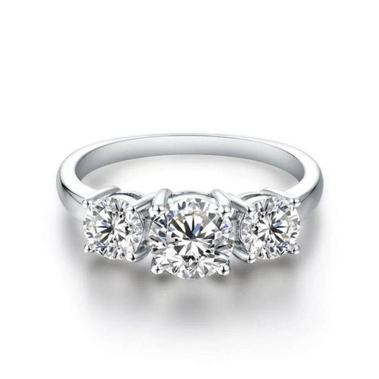 Elegant Zirconia Trilogy Ring