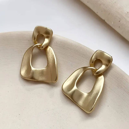 Elegant Gold Statement Drop Earrings