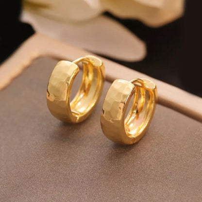Elegant Gold Wide Hoop Earrings