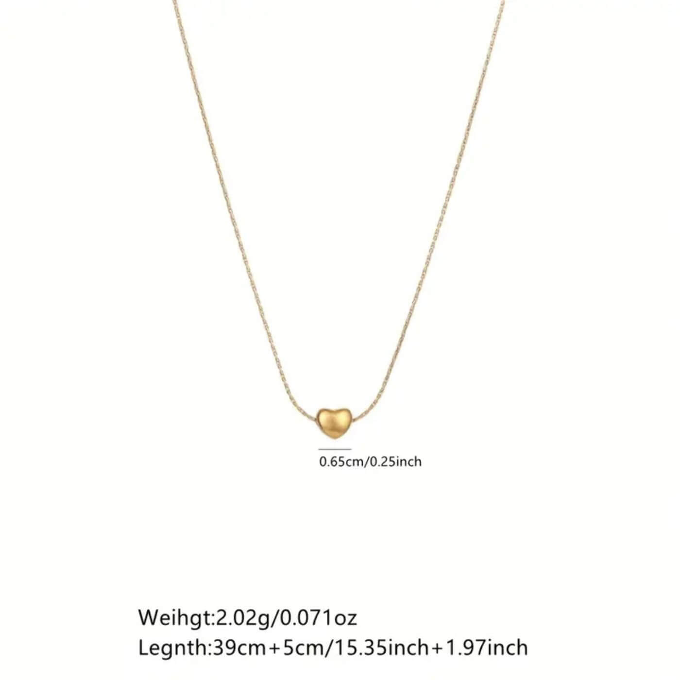 Elegant Golden Heart Charm Necklace