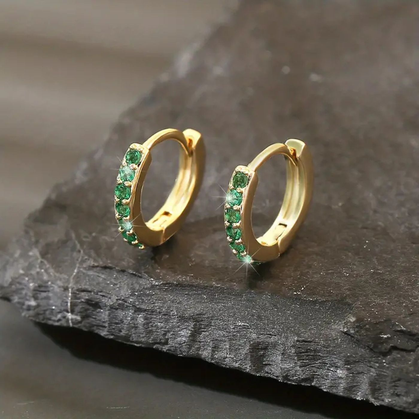Emerald Luxe Hoop Earrings