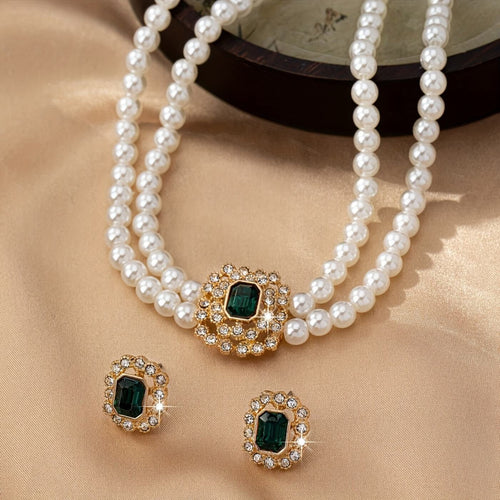 Emerald Pearl Royal Jewelry Set