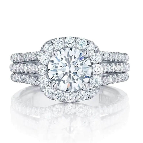 Exquisite Crystal Cushion Cut Ring