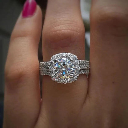 Exquisite Crystal Cushion Cut Ring