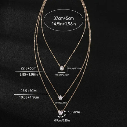 Exquisite Crystal Heart and Star Necklace