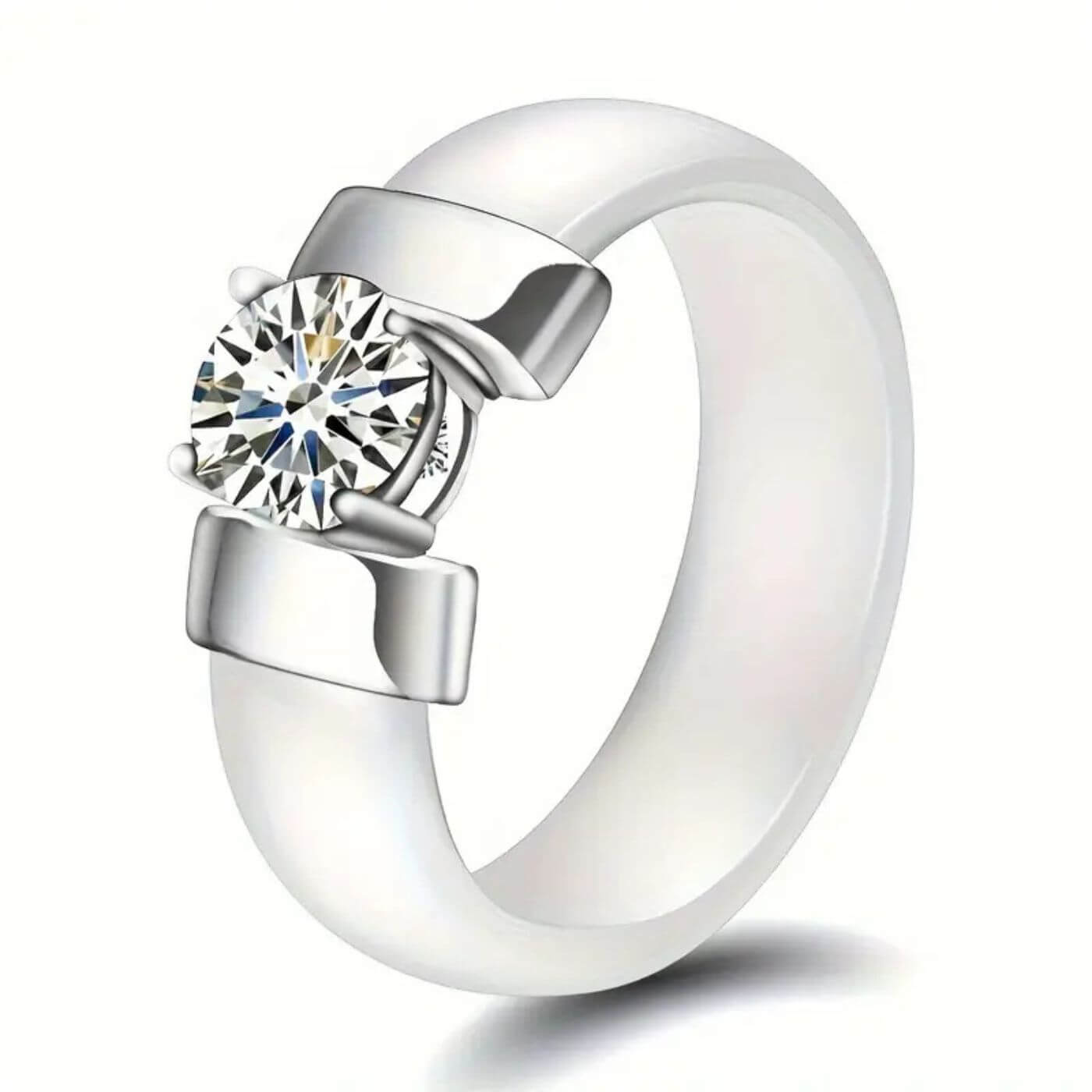 Exquisite Crystal Inlaid Ceramic Band