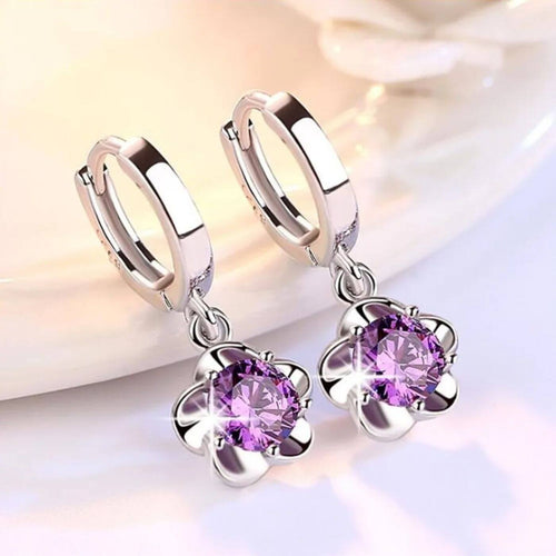 Exquisite Crystal Stone Petal Earrings