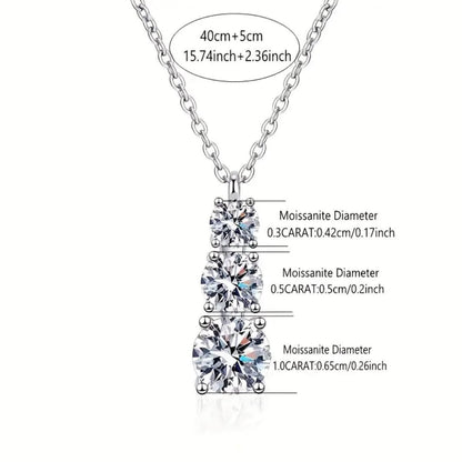 Exquisite Crystal Three-Stone Necklace