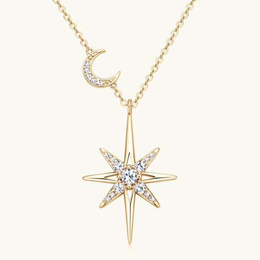 Exquisite Diamond-Style Star Pendant Necklace