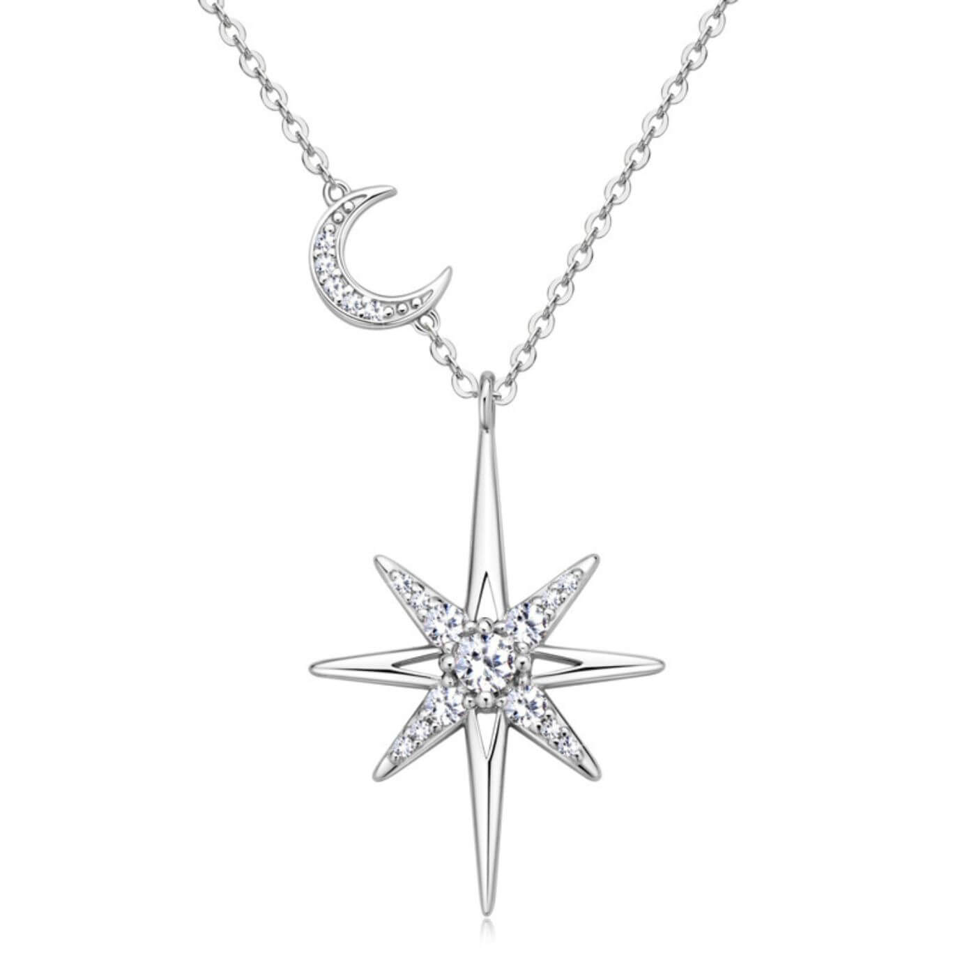 Exquisite Diamond-Style Star Pendant Necklace