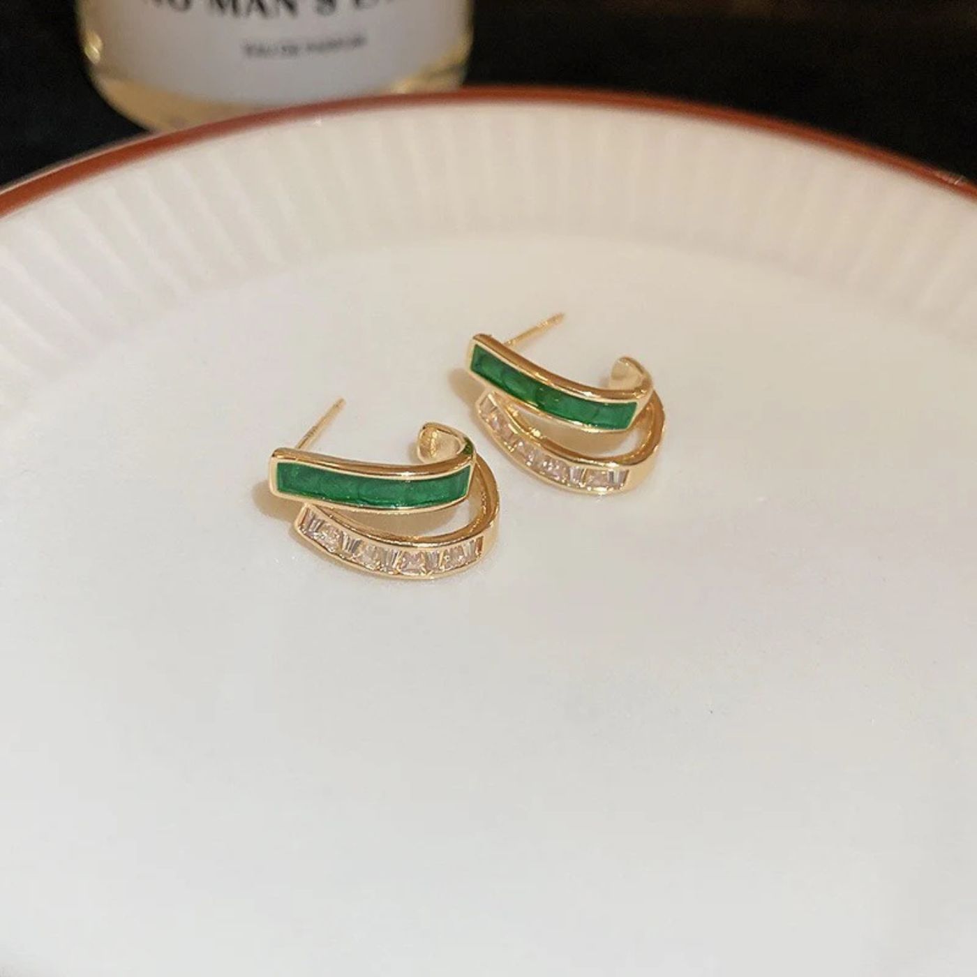 Exquisite Dual Tone Enamel Earrings