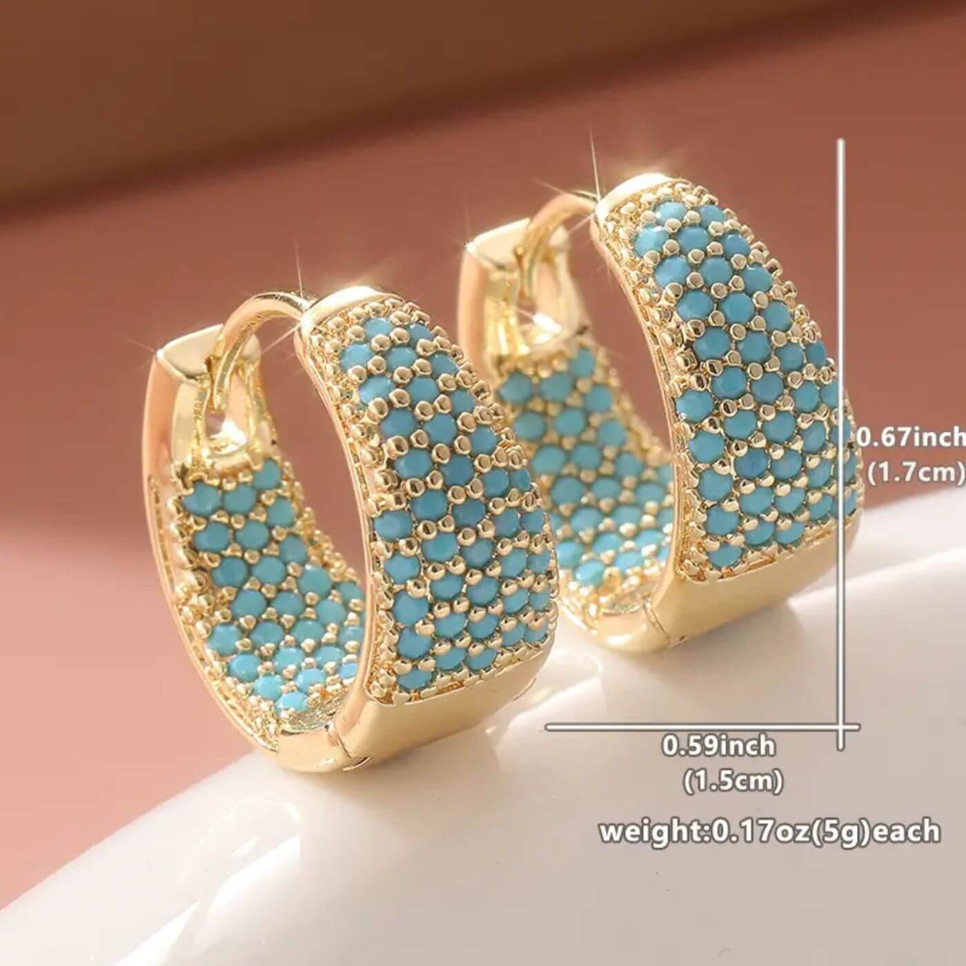 Exquisite Gold Beaded Hoop Earrings