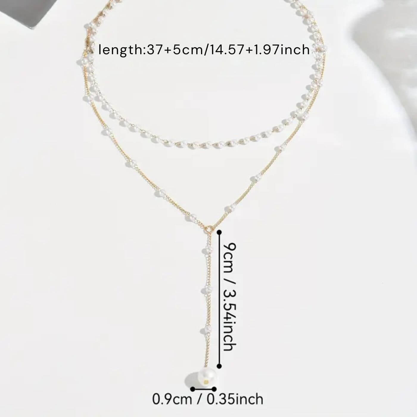 Exquisite Gold Pearl Y-Chain Necklace