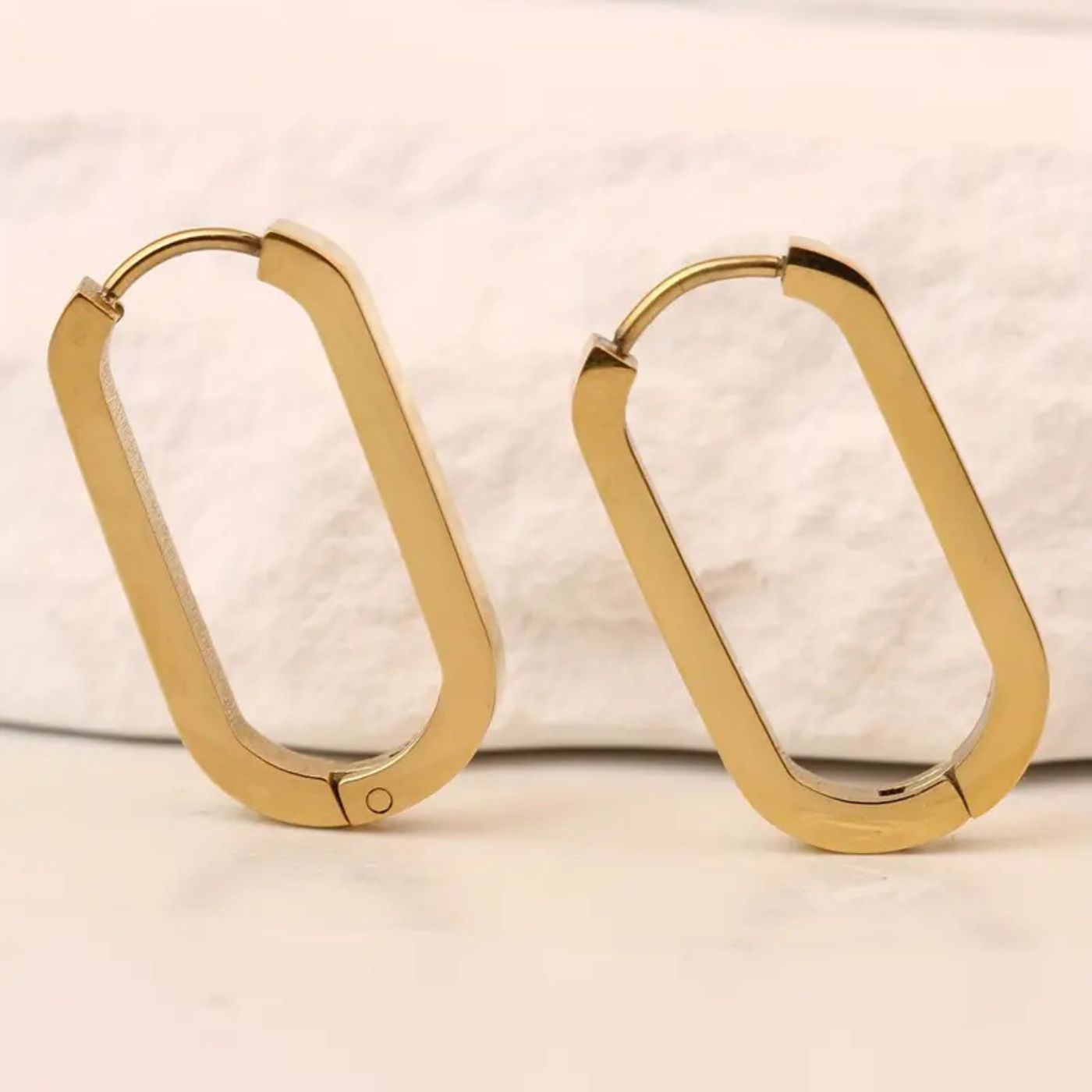 Exquisite Golden Geometric Hoop Earrings