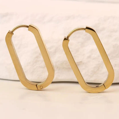 Exquisite Golden Geometric Hoop Earrings
