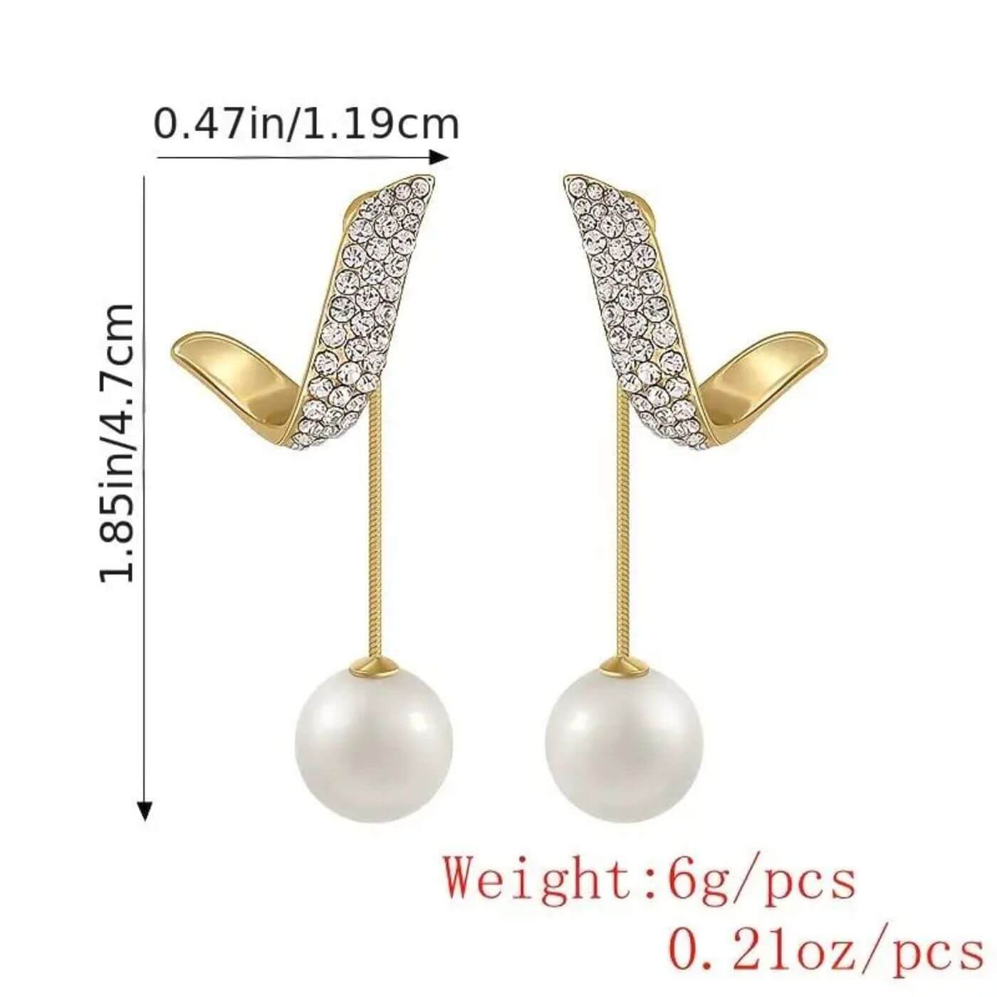 Exquisite Golden Pearl Drop Earrings