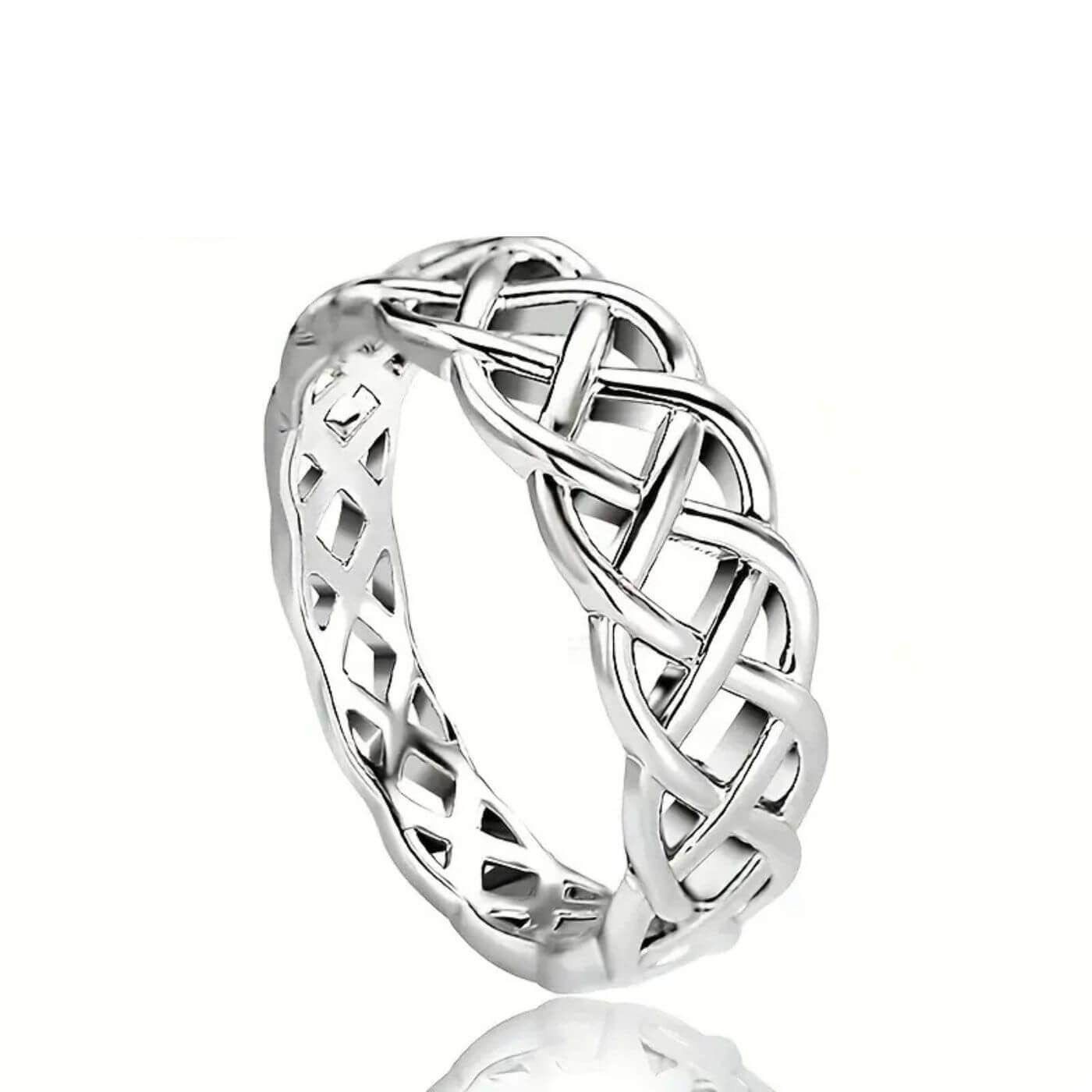 Exquisite Silver Interlace Design Ring