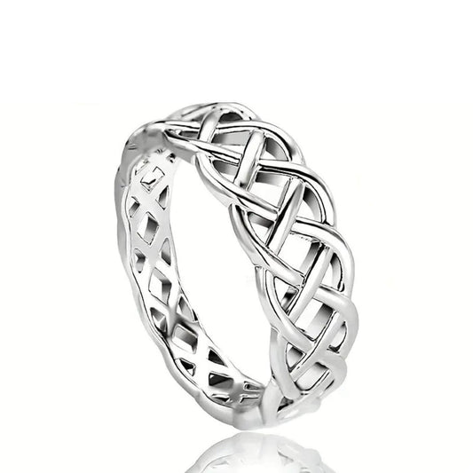 Exquisite Silver Interlace Design Ring