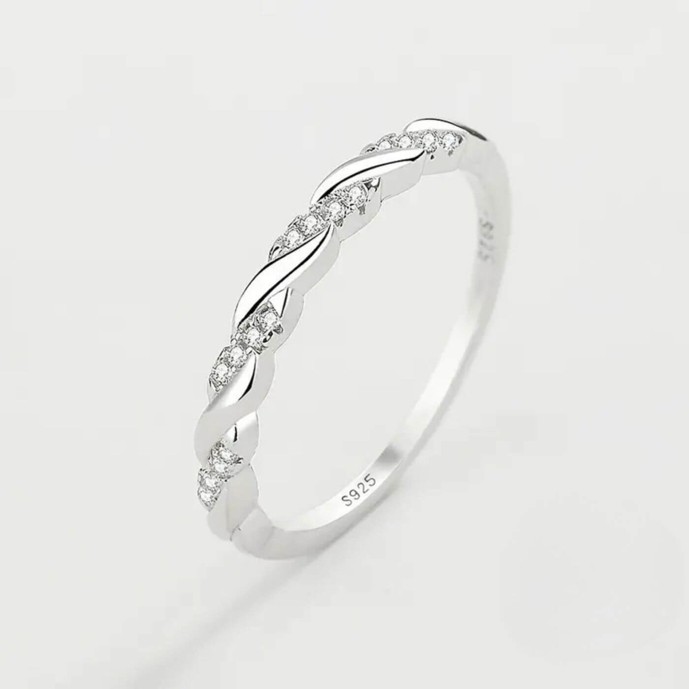 Exquisite Silver Micro Pave Ring