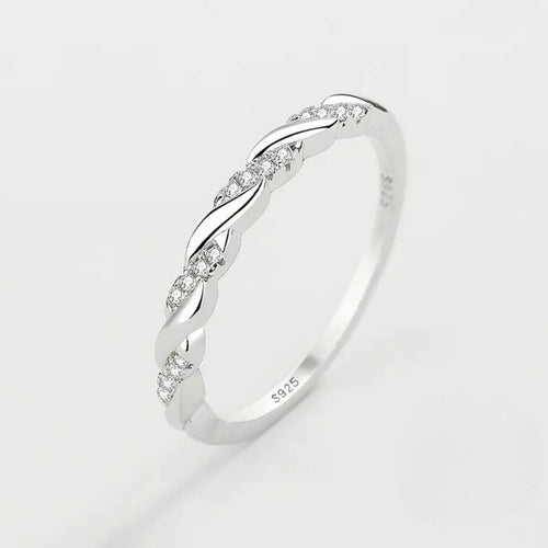 Exquisite Silver Micro Pave Ring