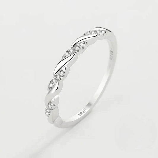 Exquisite Silver Micro Pave Ring