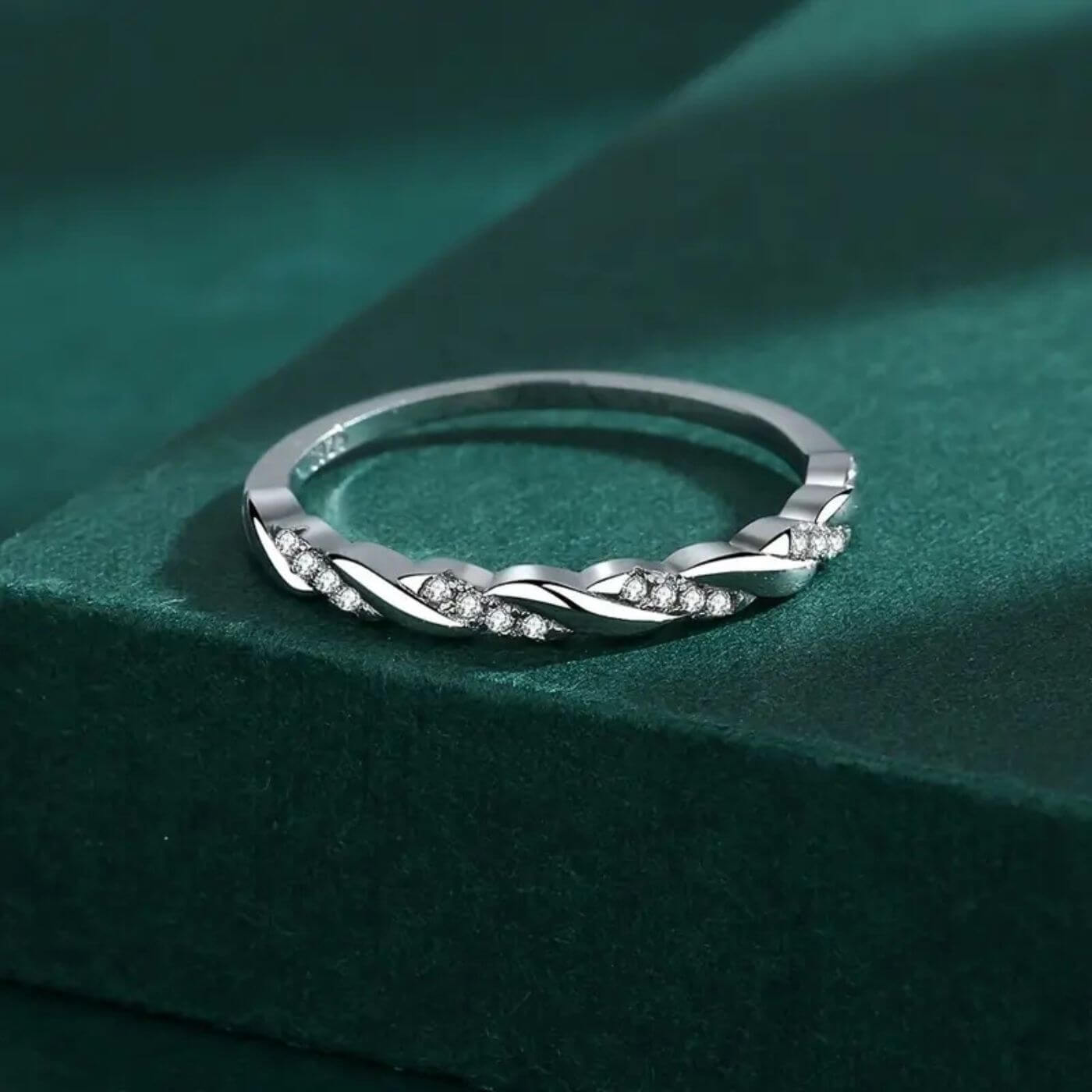 Exquisite Silver Micro Pave Ring