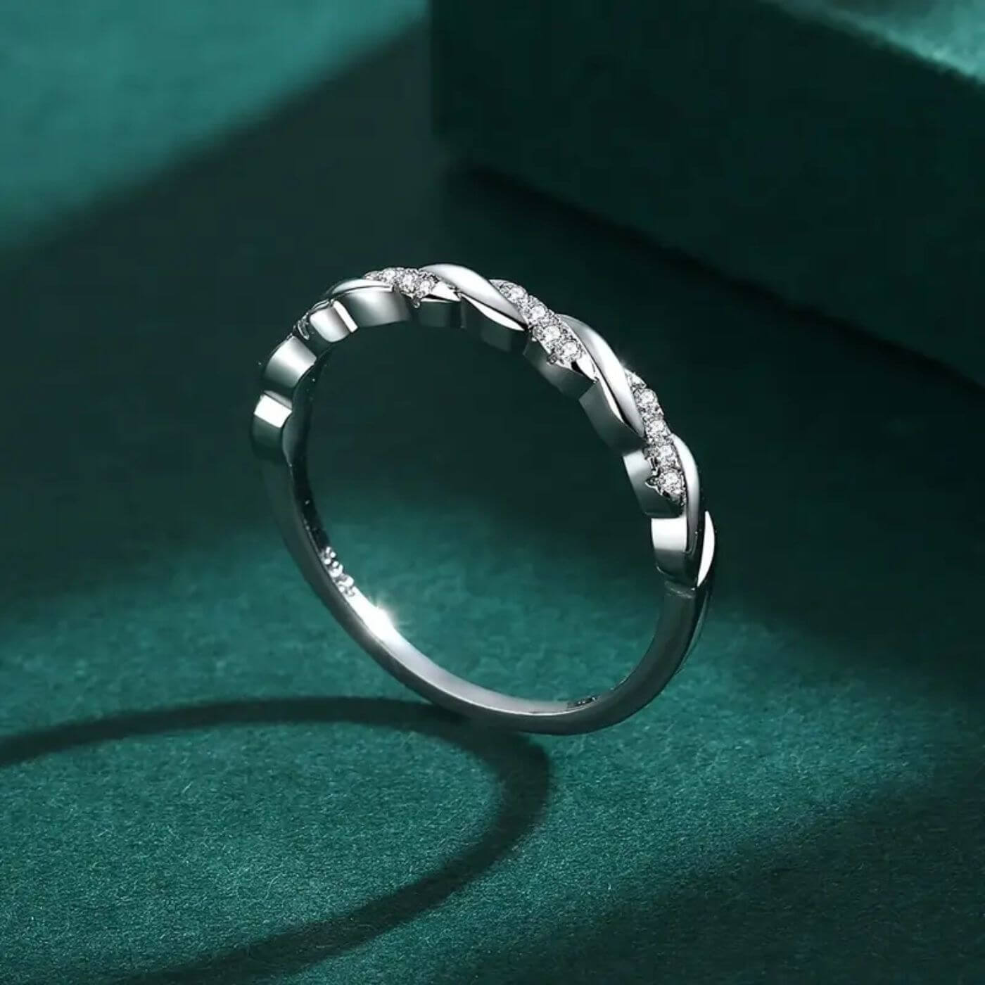 Exquisite Silver Micro Pave Ring