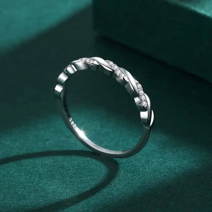 Exquisite Silver Micro Pave Ring
