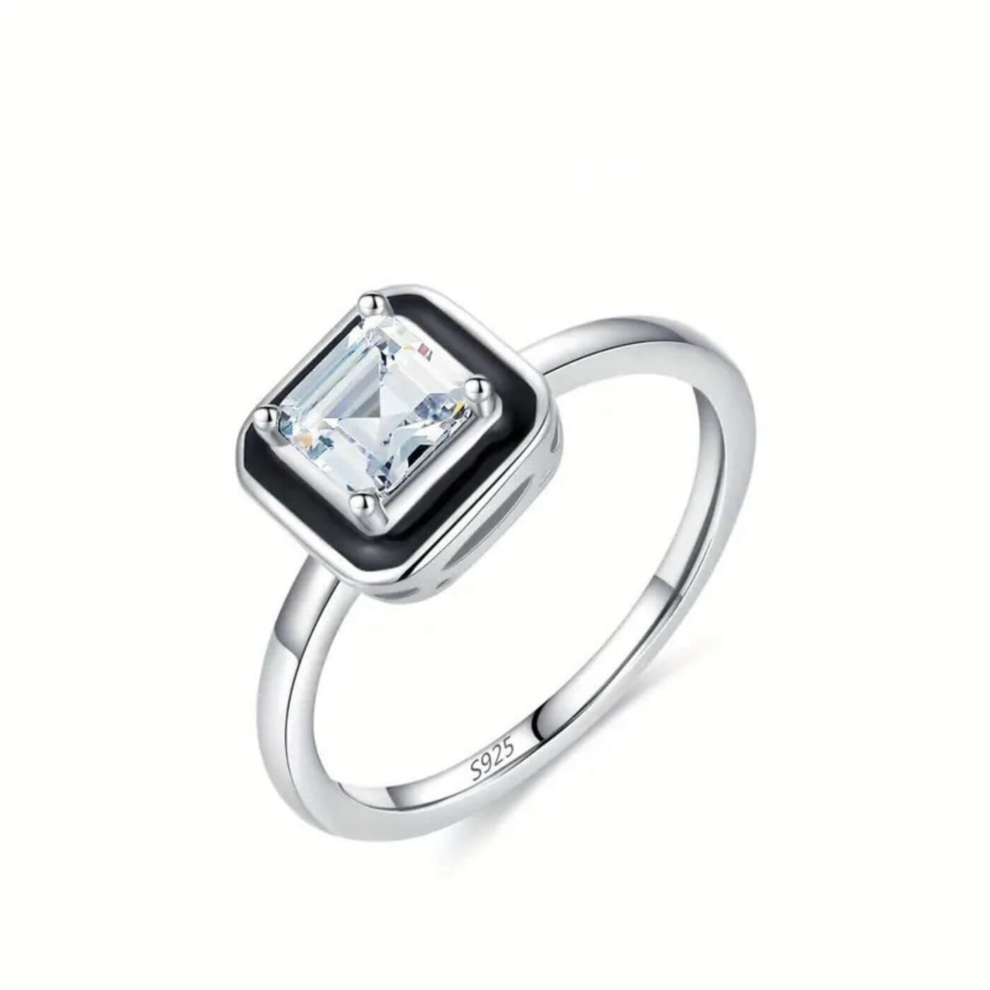 Exquisite Sterling Silver Enamel Ring