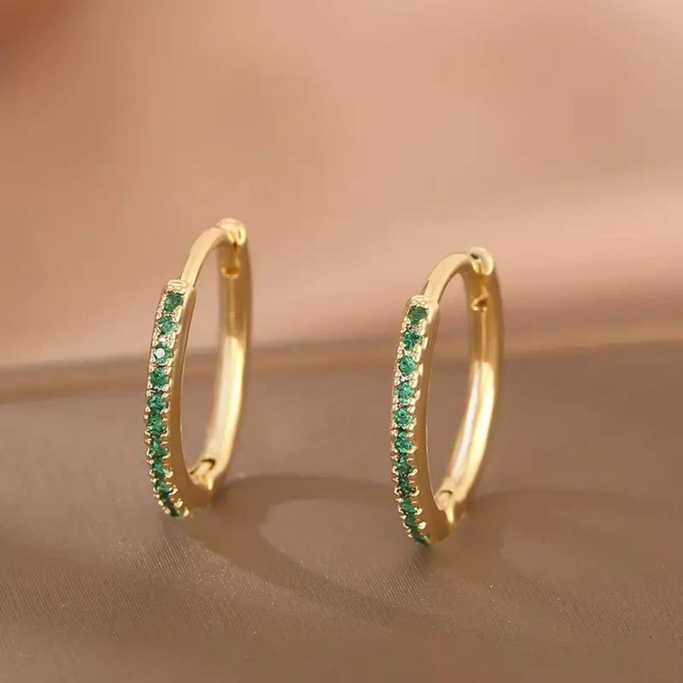 Exquisite Stone Huggie Earrings