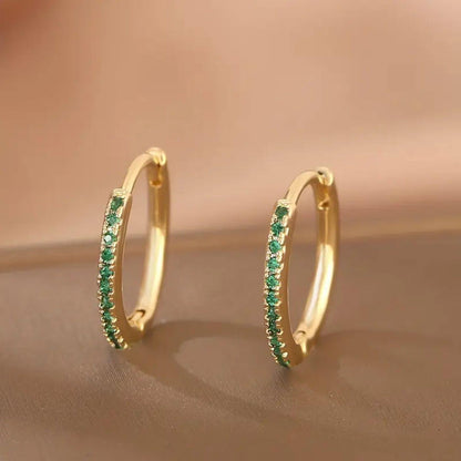 Exquisite Stone Huggie Earrings