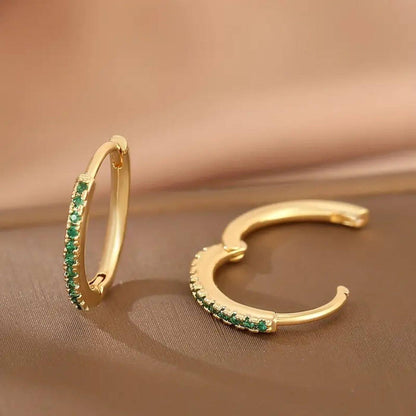 Exquisite Stone Huggie Earrings