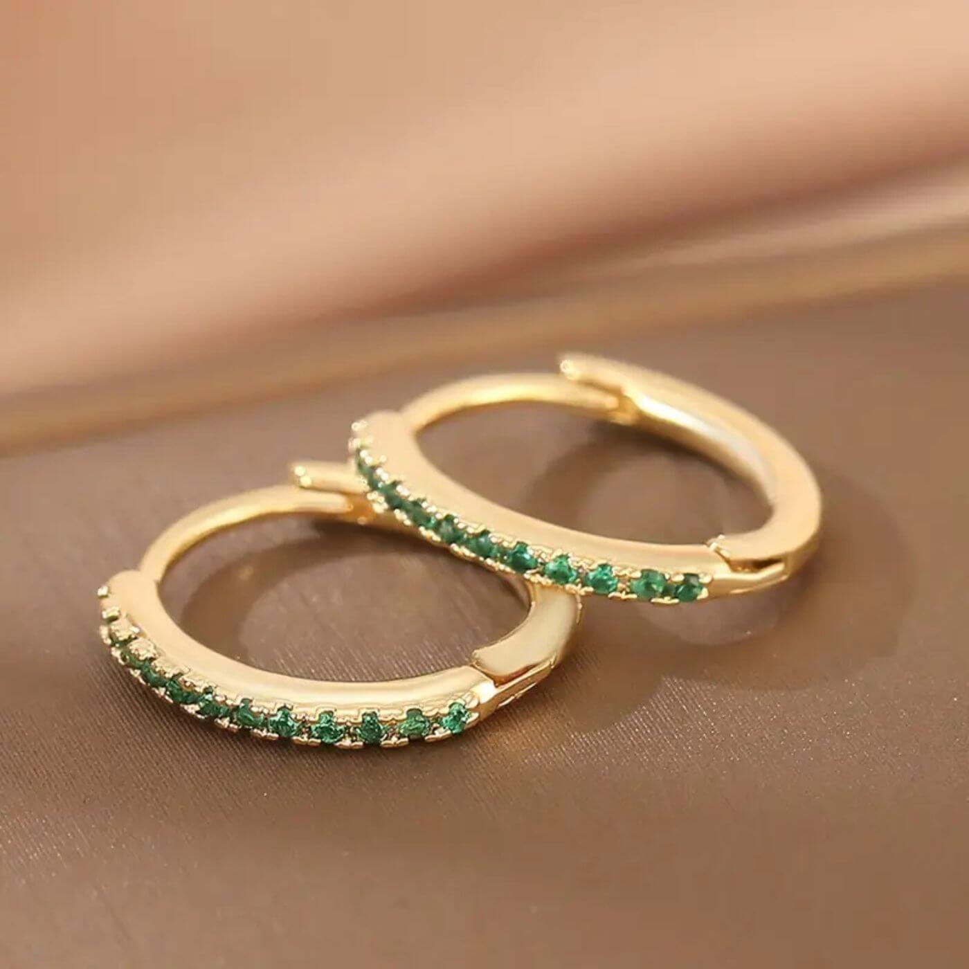 Exquisite Stone Huggie Earrings