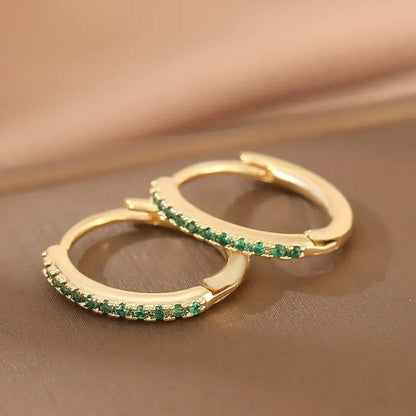 Exquisite Stone Huggie Earrings