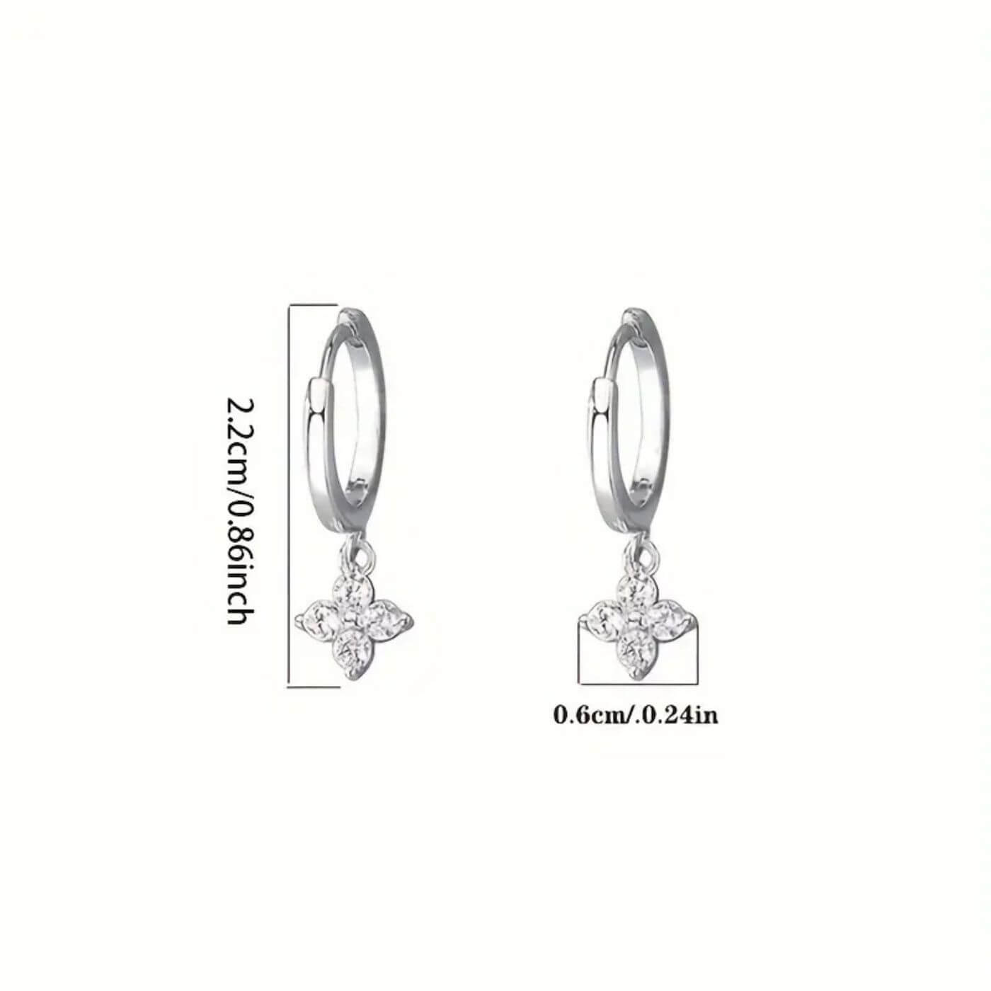 Exquisite Zircon Flower Hoop Earrings