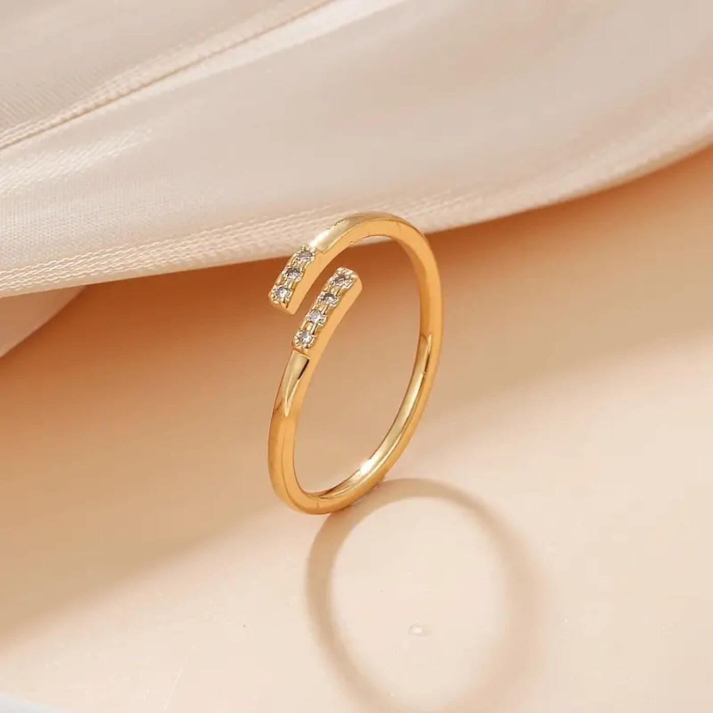 Exquisite Zircon Open Design Adjustable Ring